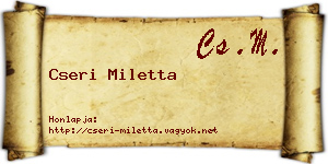 Cseri Miletta névjegykártya